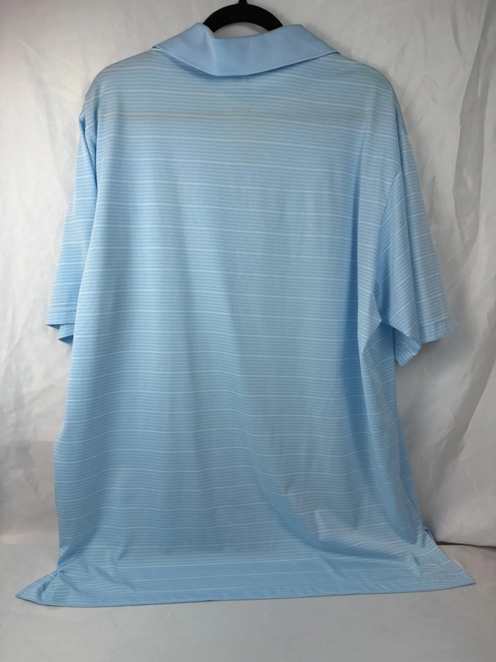 Adidas Climalite Polo Shirt Men's XL Light Blue Striped Golf‎ Athletic